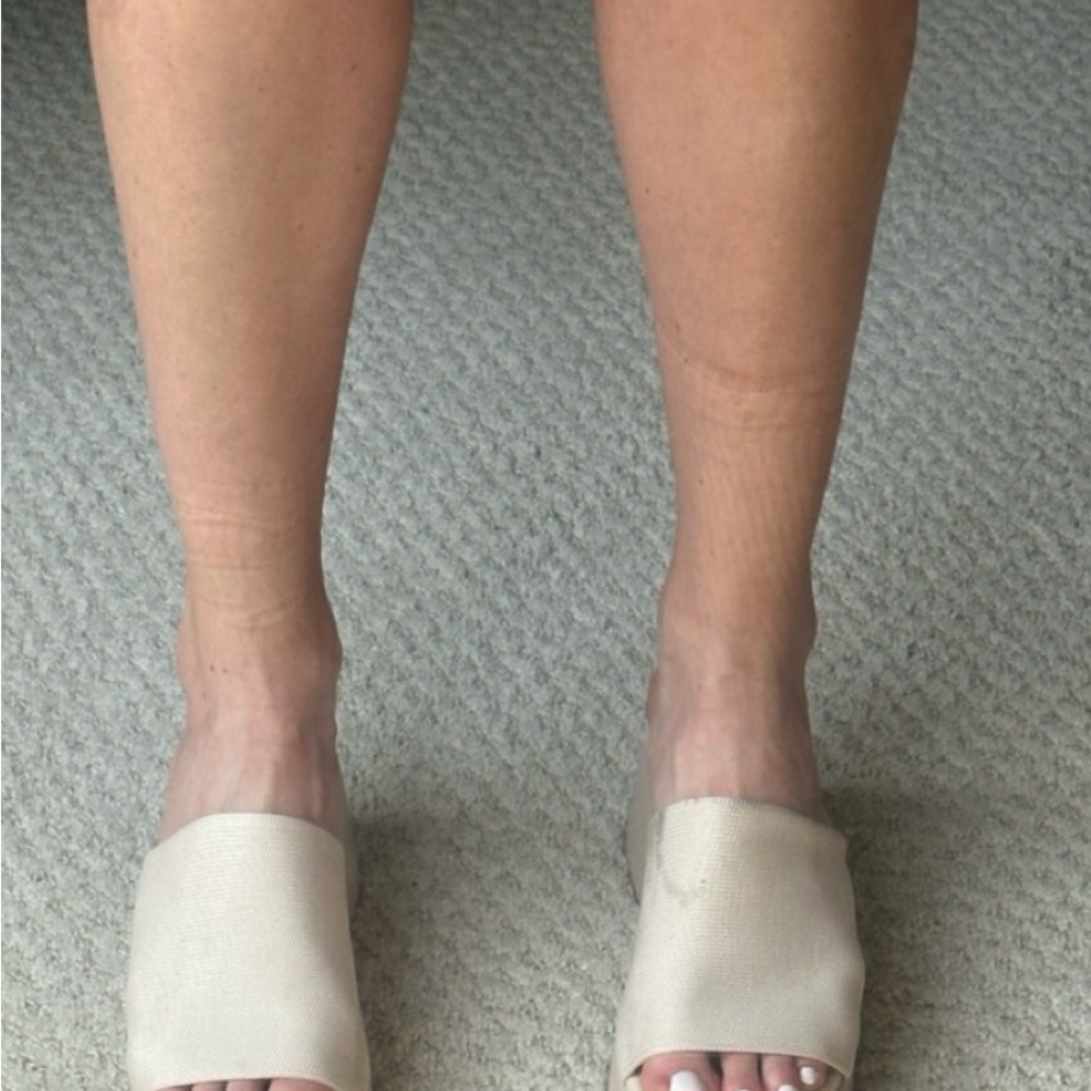 Beige Wedge Platform Slides - Picture 6 of 6